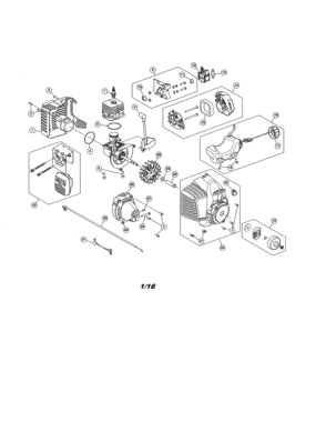 Fuel Tank/starter/muffler Diagram and Parts List for 316794370  Craftsman Trimmer