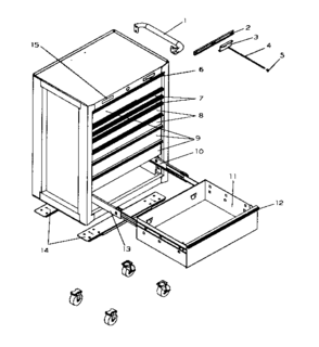 Tool Box Diagram and Parts List for 706954970  Craftsman Tool Stand & Cart