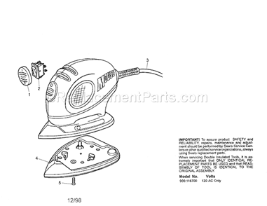 Mouse Sander / Polisher Diagram and Parts List for 900116700  Craftsman Sander Polisher