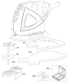 Case Parts Diagram and Parts List for 90011683TYPE1  Craftsman Sander Polisher