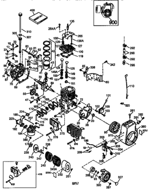 Engine 143.989003 Diagram and Parts List for 143989003  Craftsman Engine