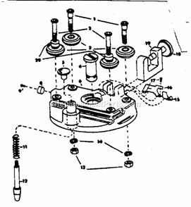 Rollerhead Diagram and Parts List for 90023191  Craftsman Chop Saw