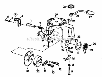 Yoke Diagram and Parts List for 90023191  Craftsman Chop Saw