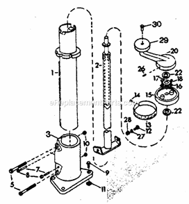Base And Column Diagram and Parts List for 90023191  Craftsman Chop Saw
