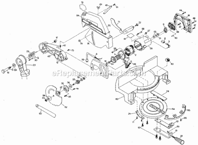 Unit Parts Diagram and Parts List for 900234811  Craftsman Miter Saw