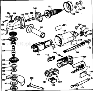 Grinder Assy Diagram and Parts List for 900264370  Craftsman Angle Grinder