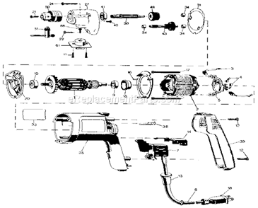 Page A Diagram and Parts List for 900271022  Craftsman Electric Drill