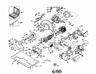 1/4" Circular Saw Diagram and Parts List for 900271110  Craftsman Circular Saw
