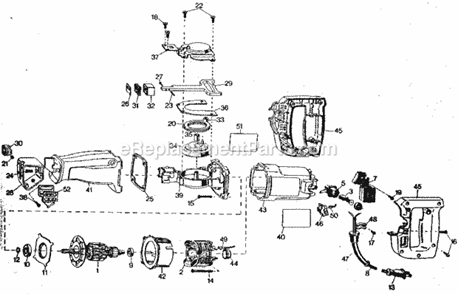 Unit Parts Diagram and Parts List for 900271221  Craftsman Reciprocating Saw