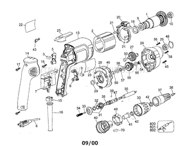 Page A Diagram and Parts List for 900271320  Craftsman Electric Drill
