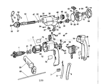Craftsman Hammerdrill Diagram and Parts List for 900272051  Craftsman Hammer Drill