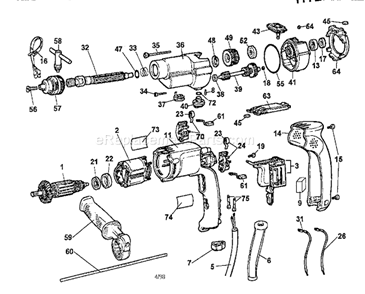 Page A Diagram and Parts List for 90027205  Craftsman Hammer Drill