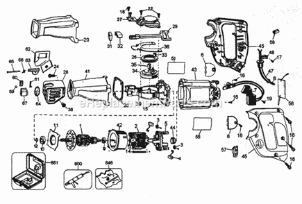 Saw Diagram and Parts List for 900273911  Craftsman Reciprocating Saw