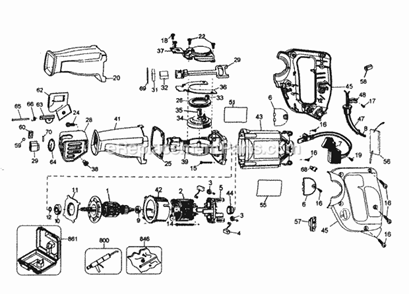 Housing Assy Diagram and Parts List for 900273914  Craftsman Reciprocating Saw