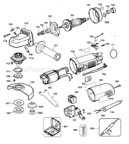 Housing Assy Diagram and Parts List for 900277422  Craftsman Angle Grinder