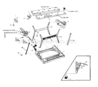 Unit Parts Diagram and Parts List for 900288764  Craftsman Workbench
