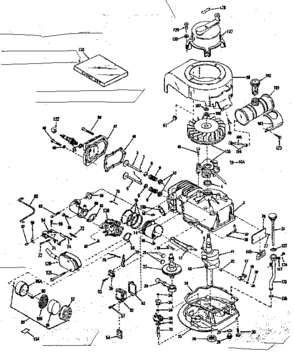Basic Engine Diagram and Parts List for 143134032  Craftsman Engine