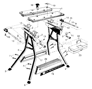 Craftsman Portable Craft Diagram and Parts List for 90051710  Craftsman Workbench