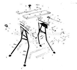 Unit Parts Diagram and Parts List for 90051720  Craftsman Workbench