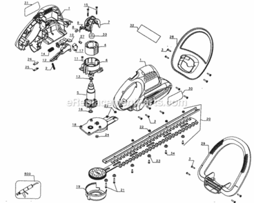 Page A Diagram and Parts List for 90079975  Craftsman Hedge Trimmer