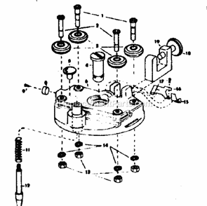Rollerhead Assembly Diagram and Parts List for 90123180  Craftsman Chop Saw