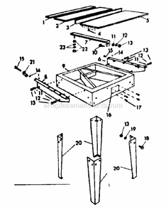 Table And Frame Diagram and Parts List for 90123180  Craftsman Chop Saw