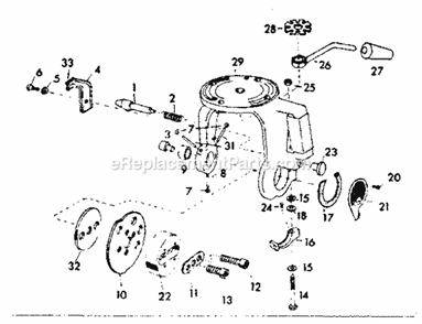 Yoke Assembly Diagram and Parts List for 90123190  Craftsman Chop Saw
