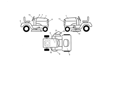 Decals Diagram and Parts List for 917986451  Craftsman Lawn Tractor