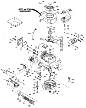 Replacement Parts Diagram and Parts List for 143394152  Craftsman Engine