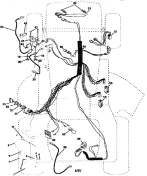 Electrical Diagram and Parts List for 917259980  Craftsman Lawn Tractor