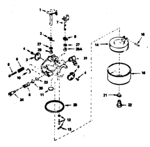 Carburetor No. 632422 Diagram and Parts List for 143386142  Craftsman Engine