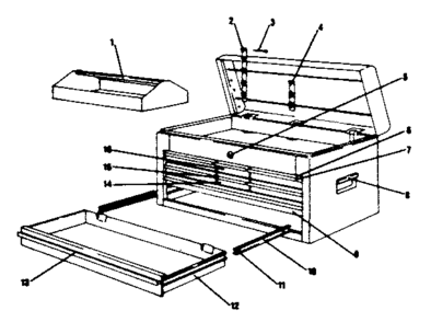 Unit Parts Diagram and Parts List for 706652550  Craftsman Tool Stand & Cart