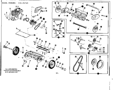 Reel Assembly Diagram and Parts List for 53681720  Craftsman Lawn Mower