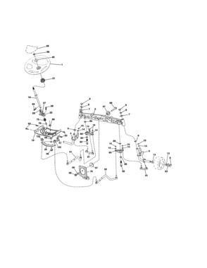 Steering Assembly Diagram and Parts List for 917204011  Craftsman Lawn Tractor