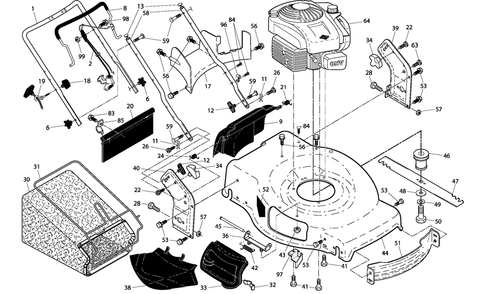 Diagram Diagram and Parts List for 917378300 Type 0 Craftsman Lawn Mower