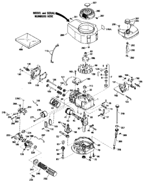 Replacement Parts Diagram and Parts List for 143434232  Craftsman Engine