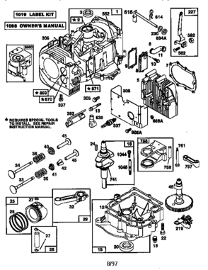 Engine 28r707-0637-a1 (71,500) Diagram and Parts List for 50028R707-0637-A1  Craftsman Engine
