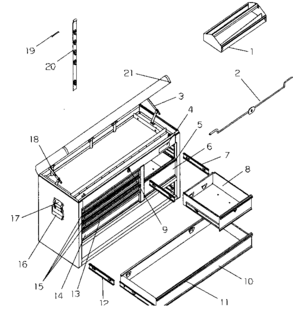 Chest Diagram and Parts List for 706653481  Craftsman Tool Stand & Cart
