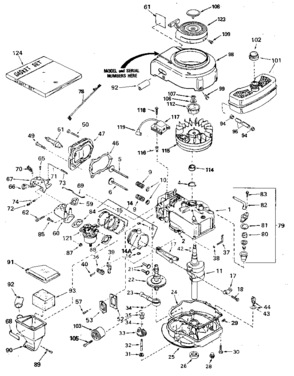 Replacement Parts Diagram and Parts List for 143394502  Craftsman Engine
