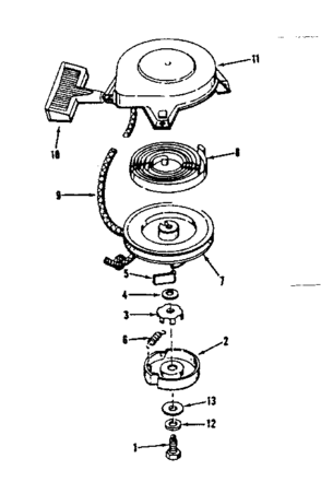 Rewind Starter No. 590374 Diagram and Parts List for 143534022  Craftsman Engine
