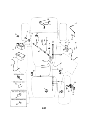 Electrical Diagram and Parts List for 917257431  Craftsman Lawn Tractor