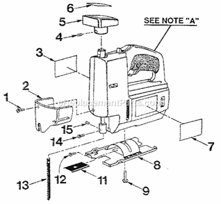 Unit Parts Diagram and Parts List for 917208  Craftsman Scroll Saw