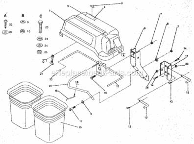 Page A Diagram and Parts List for 917249401  Craftsman Lawn Tractor Accessories