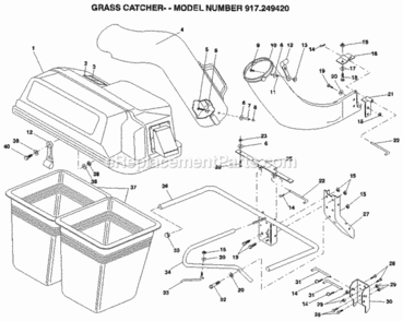 Page A Diagram and Parts List for 917249420  Craftsman Lawn Tractor Accessories