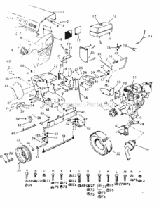 Page B Diagram and Parts List for 91725000  Craftsman Lawn Tractor