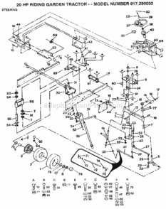 Page D Diagram and Parts List for 917250032  Craftsman Lawn Tractor