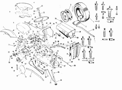 Page B Diagram and Parts List for 91725020  Craftsman Lawn Tractor