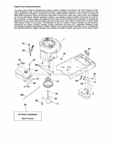 Engine Diagram and Parts List for 917250220  Craftsman Lawn Tractor