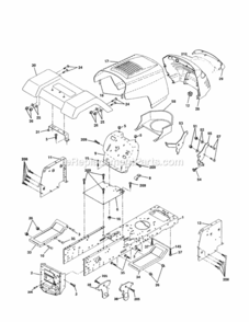 Page B Diagram and Parts List for 917250370  Craftsman Lawn Tractor