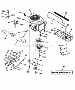Page E Diagram and Parts List for 917250491  Craftsman Lawn Tractor